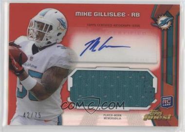 2013 Topps Finest - Autographed Jumbo Relic - Red Refractor #AJR-MGI - Mike Gillislee /75
