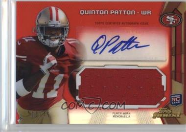 2013 Topps Finest - Autographed Jumbo Relic - Red Refractor #AJR-QP - Quinton Patton /75