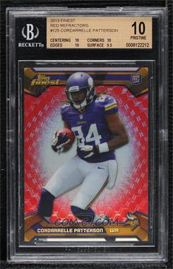 2013 Topps Finest - [Base] - Red Refractor #125 - Cordarrelle Patterson /50 [BGS 10 PRISTINE]