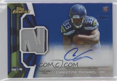 2013 Topps Finest - Rookie Autograph Patch - Blue Refractor #RAP-CM - Christine Michael /99