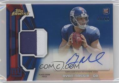 2013 Topps Finest - Rookie Autograph Patch - Blue Refractor #RAP-RN - Ryan Nassib /99