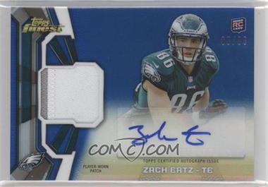 2013 Topps Finest - Rookie Autograph Patch - Blue Refractor #RAP-ZE - Zach Ertz /99