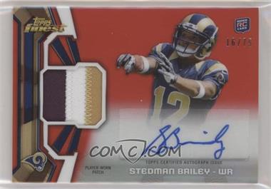 2013 Topps Finest - Rookie Autograph Patch - Red Refractor #RAP-SB - Stedman Bailey /75