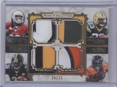 2013 Topps Museum Collection - Four-Player Quad Relic - Gold #MQR-TFBB - Stepfan Taylor, Johnathan Franklin, Le’Veon Bell, Montee Ball /25