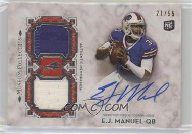 2013 Topps Museum Collection - Signature Swatches Dual Relic Autographs #SSDRA-EJM - EJ Manuel /55