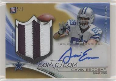 2013 Topps Platinum - Autograph Rookie Refractor Patch - Gold #ARP-GE - Gavin Escobar /5