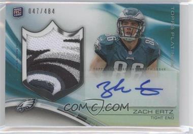 2013 Topps Platinum - Autograph Rookie Refractor Patch #ARP-ZE - Zach Ertz /484