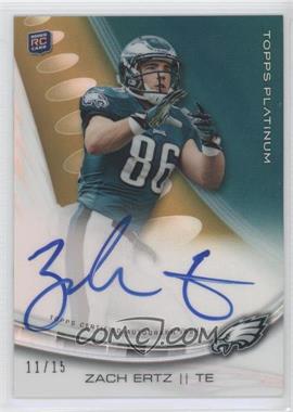 2013 Topps Platinum - Autographed Rookie Refractors - Gold #A-ZE - Zach Ertz /15