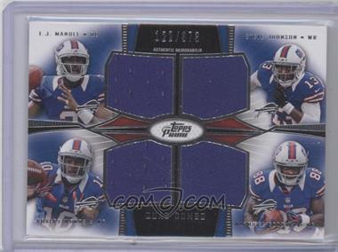 2013 Topps Prime - Quad Combo Relics #QCR-MJWG - EJ Manuel, Steve Johnson, Robert Woods, Marquise Goodwin /373