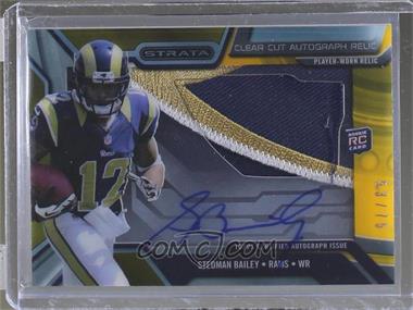 2013 Topps Strata - Clear Cut Autograph Rookie Relics - Gold Patch #CCAR-SB - Stedman Bailey /75