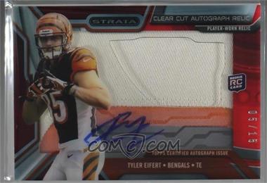 2013 Topps Strata - Clear Cut Autograph Rookie Relics - Ruby Patch #CCAR-TE - Tyler Eifert /15 [Noted]