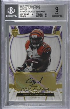 2013 Topps Supreme - Rookie Autographs - Violet #SRA-GB - Giovani Bernard /25 [BGS 9 MINT]