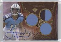 Rookie Autographed Triple Relics - Justin Hunter #/70