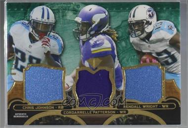 2013 Topps Triple Threads - Relic Trios - Emerald #TTRT-JPW - Chris Johnson, Cordarrelle Patterson, Kendall Wright /18 [Noted]