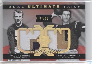 2013 Upper Deck Ultimate Collection - Ultimate Jersey Dual - Patch #UJ2-HL - Paul Hornung, Daryle Lamonica /50