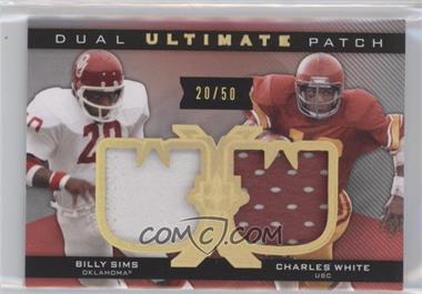 2013 Upper Deck Ultimate Collection - Ultimate Jersey Dual - Patch #UJ2-WS - Billy Sims, Charles White /50