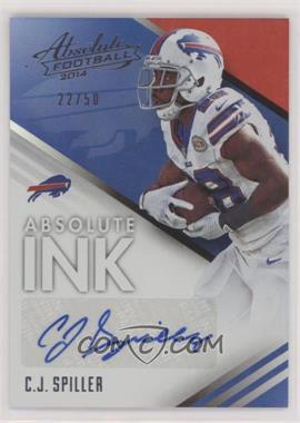 2014 Panini Absolute - Absolute Ink - Spectrum Silver #AB-CJ - C.J. Spiller /50