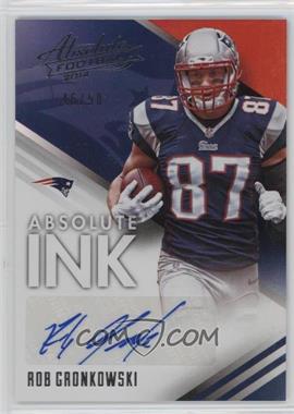 2014 Panini Absolute - Absolute Ink - Spectrum Silver #AB-RG - Rob Gronkowski /50