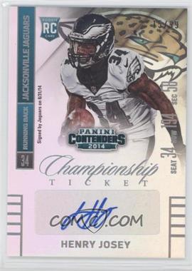 2014 Panini Contenders - [Base] - Championship Ticket #131.2 - Henry Josey (Ball in Right Arm) /99