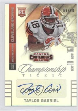 2014 Panini Contenders - [Base] - Championship Ticket #197.2 - Taylor Gabriel (Seat Row Sec) /99