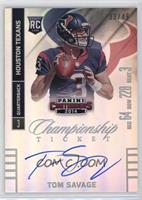 Tom Savage (throwing, ball in right hand) #/49