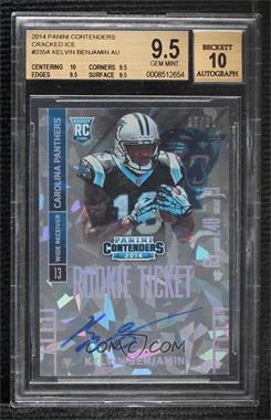 2014 Panini Contenders - [Base] - Cracked Ice Ticket #235.2 - Kelvin Benjamin (Both Hands on Football) /22 [BGS 9.5 GEM MINT]