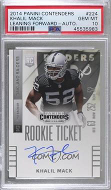 2014 Panini Contenders - [Base] #224.1 - Khalil Mack (Looking to his Right) [PSA 10 GEM MT]