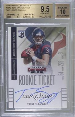 2014 Panini Contenders - [Base] #231.3 - Tom Savage (Throwing, Ball in Both Hands) /25 [BGS 9.5 GEM MINT]