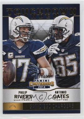 2014 Panini Contenders - Touchdown Tandems - Gold #15 - Antonio Gates, Philip Rivers /199