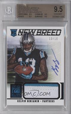 2014 Panini Elite - New Breed Materials - Prime Signatures #27 - Kelvin Benjamin /15 [BGS 9.5 GEM MINT]