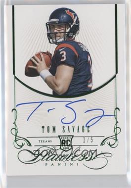 2014 Panini Flawless - Rookie Autographs - Emerald #18 - Tom Savage /5