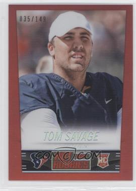 2014 Panini Hot Rookies - [Base] - Fat Pack Rookies Red Prizm #385 - Tom Savage /149