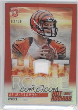 2014 Panini Hot Rookies - Fat Pack Hot Rookies - Red Prizm Materials #HR-AM.2 - AJ McCarron /50