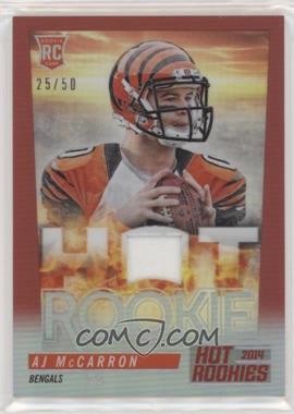 2014 Panini Hot Rookies - Fat Pack Hot Rookies - Red Prizm Materials #HR-AM.2 - AJ McCarron /50 [Noted]