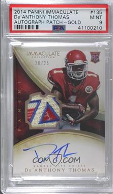 2014 Panini Immaculate Collection - [Base] - Gold #135 - De'Anthony Thomas /25 [PSA 9 MINT]