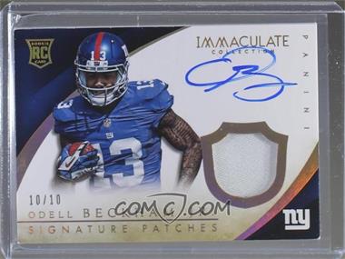 2014 Panini Immaculate Collection - [Base] - Rookie Gold Horizontal Signature Patches #107 - Odell Beckham Jr. /10