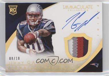 2014 Panini Immaculate Collection - [Base] - Rookie Gold Horizontal Signature Patches #124 - Jimmy Garoppolo /10