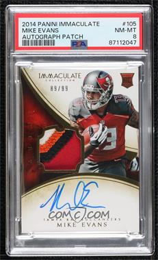 2014 Panini Immaculate Collection - [Base] #105 - Mike Evans /99 [PSA 8 NM‑MT]