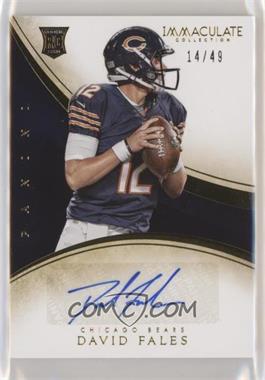 2014 Panini Immaculate Collection - [Base] #185 - Rookie Autographs - David Fales /49