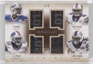 2014 Panini Immaculate Collection - Quads - Tags #4-BILL - EJ Manuel, C.J. Spiller, Fred Jackson, Sammy Watkins /3