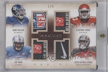 2014 Panini Immaculate Collection - Quads - Tags #4-RPSR - Andre Williams, Eric Ebron, De'Anthony Thomas, Austin Seferian-Jenkins /5