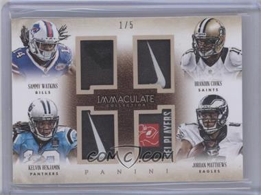 2014 Panini Immaculate Collection - Quads - Tags #4-RWR1 - Sammy Watkins, Kelvin Benjamin, Brandin Cooks, Jordan Matthews /5