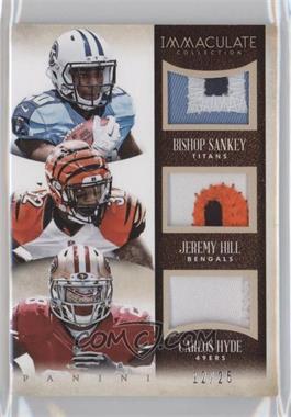 2014 Panini Immaculate Collection - Trios - Prime #3-RB1 - Bishop Sankey, Carlos Hyde, Jeremy Hill /25