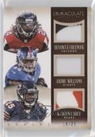 Devonta Freeman, Andre Williams, Ka'Deem Carey #/25