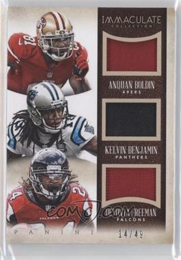 2014 Panini Immaculate Collection - Trios #3-FSU - Anquan Boldin, Kelvin Benjamin, Devonta Freeman /49