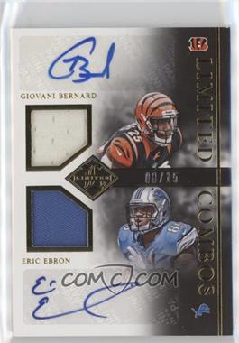 2014 Panini Limited - Limited Combos Autograph Jersey #LC-BE - Eric Ebron, Giovani Bernard /15