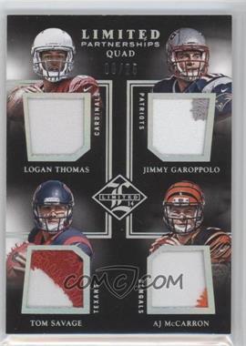 2014 Panini Limited - Limited Partnerships Quad Materials - Prime #LP4-Q2 - AJ McCarron, Jimmy Garoppolo, Logan Thomas, Tom Savage /25