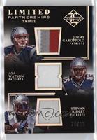 Asa Watson, Jimmy Garoppolo, Stevan Ridley #/25