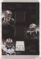 Brandin Cooks, Drew Brees, Pierre Thomas #/75