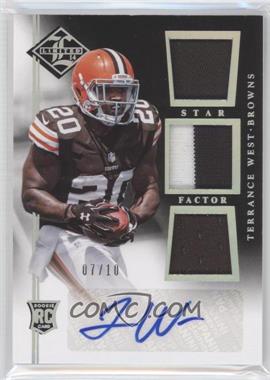 2014 Panini Limited - Rookie Star Factor Triple Materials Autographs - Silver #RSF-TW - Terrance West /10